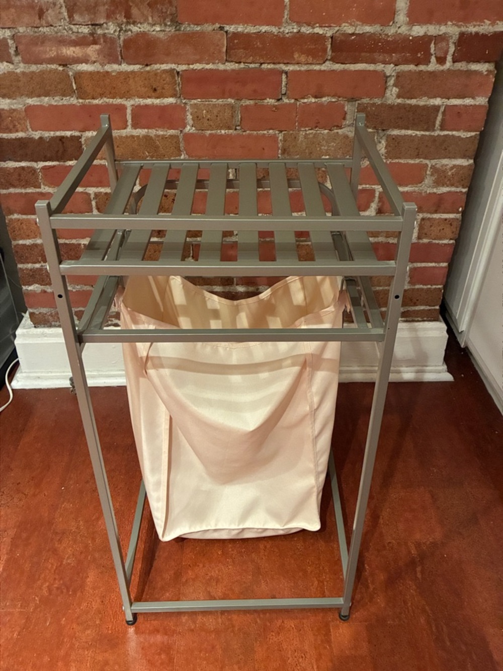 Threshold™ Square Tube Metal Laundry Hamper And Removable Bag Brushed Nickel